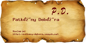 Patkány Debóra névjegykártya